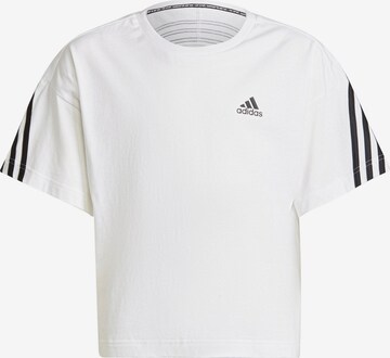 ADIDAS SPORTSWEAR T-Shirt 'Organic  Future Icons 3-Stripes Loose' in Weiß: predná strana