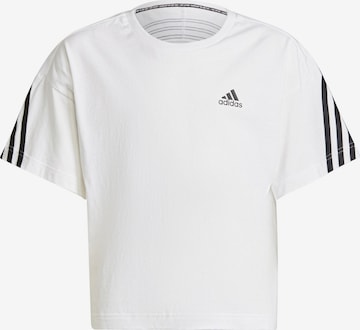 ADIDAS SPORTSWEAR Performance Shirt 'Organic  Future Icons 3-Stripes Loose' in White: front