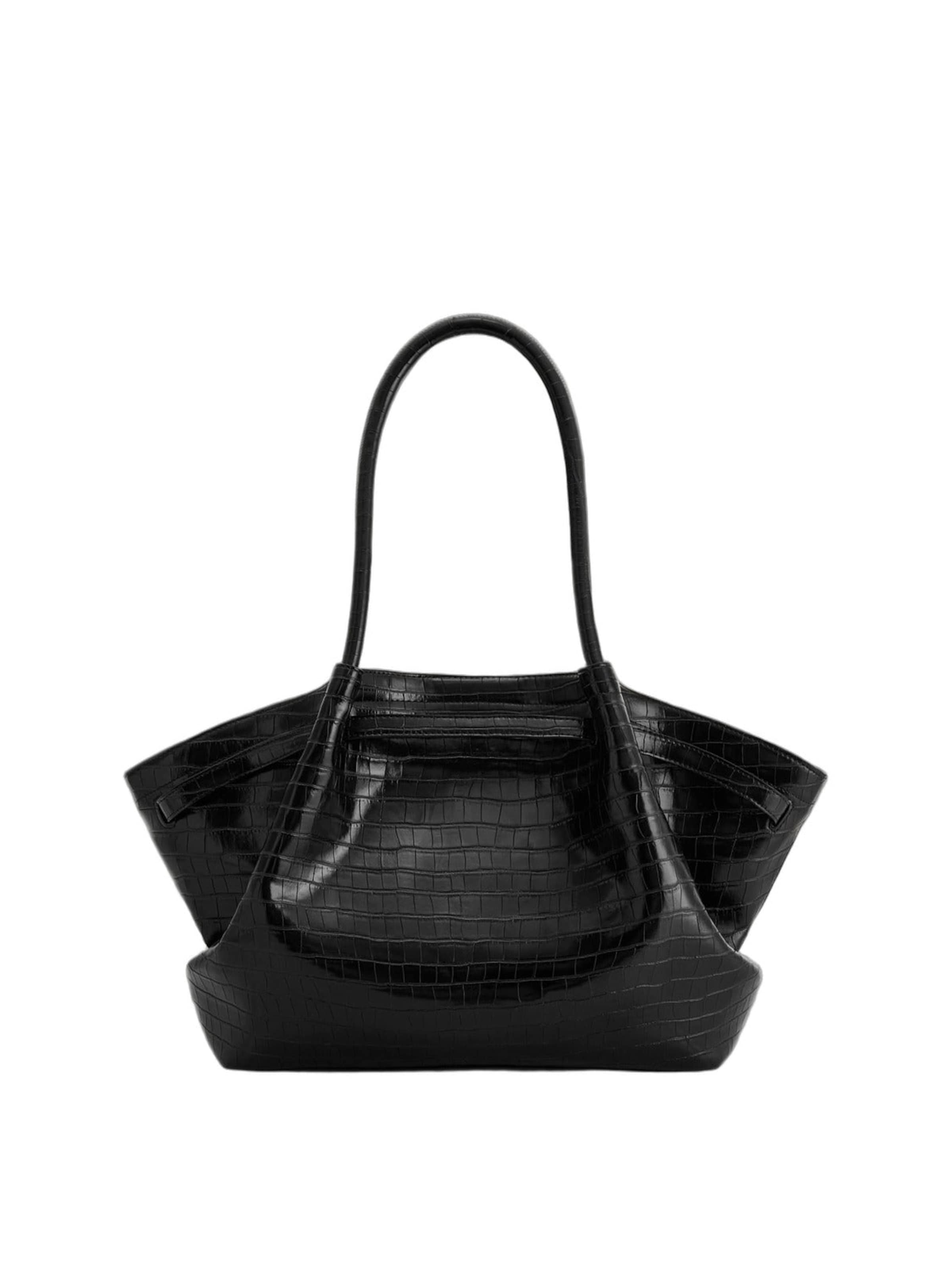 JW PEI Shopper 'JW PEI Cabas Hana Large Effet Croco Black Croc' in Black