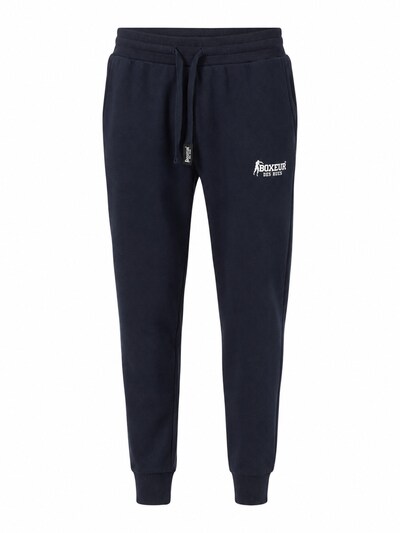 Boxeur des Rues Sportbroek 'Herren Jogginghose Boxeur des Rues mit gewebtem Kordelzug-Label, Marineblau, Kleines weißes Logo, Baumwolle' in XXL in de kleur Navy, Productweergave