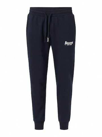 Boxeur des Rues Regular Workout Pants 'Herren Jogginghose Boxeur des Rues mit gewebtem Kordelzug-Label, Marineblau, Kleines weißes Logo, Baumwolle' in Blue: front