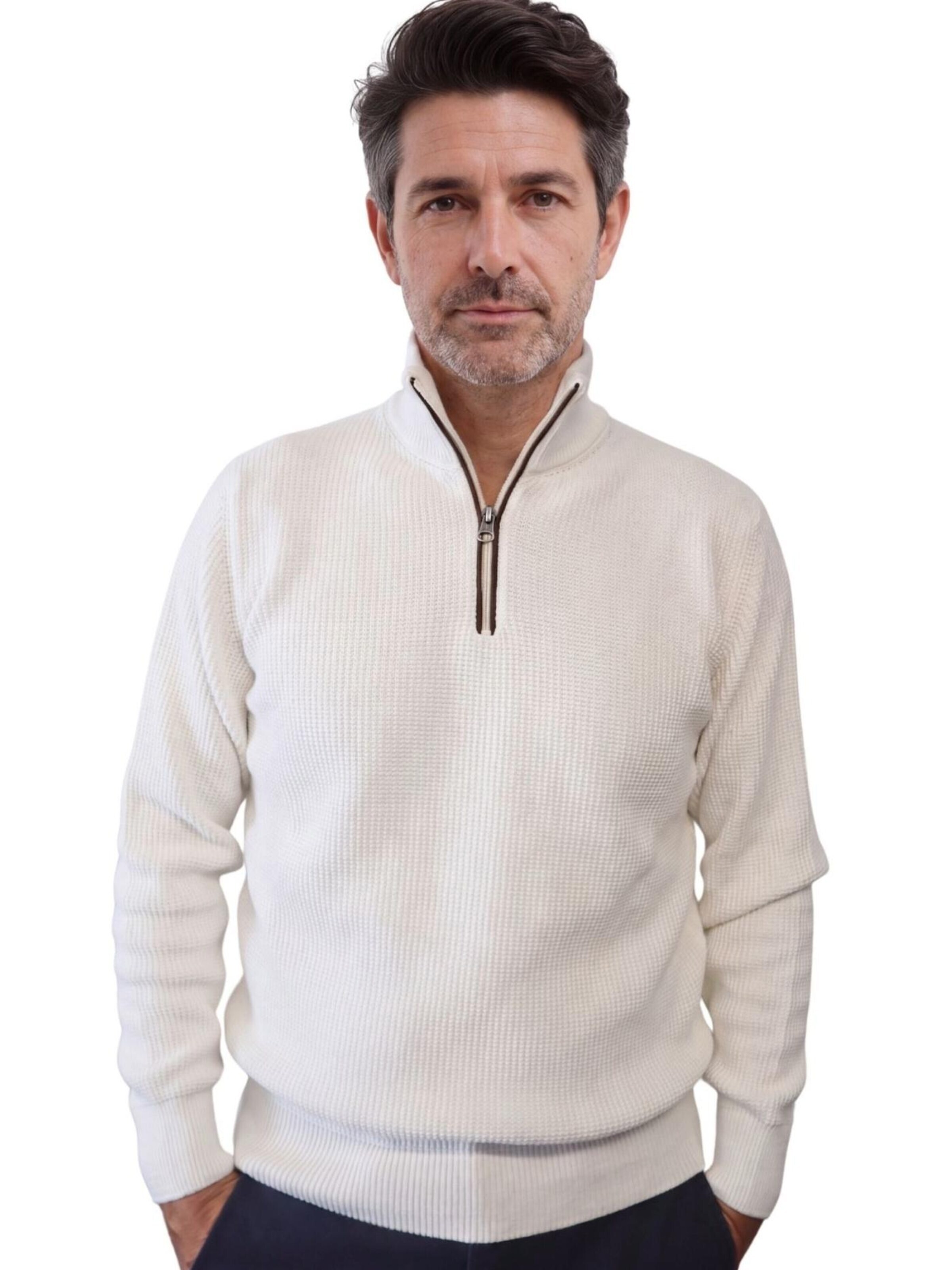 Renzo Uomo Pullover‌‌‌‌‌‌‌‌ in Weiß: Vorderseite