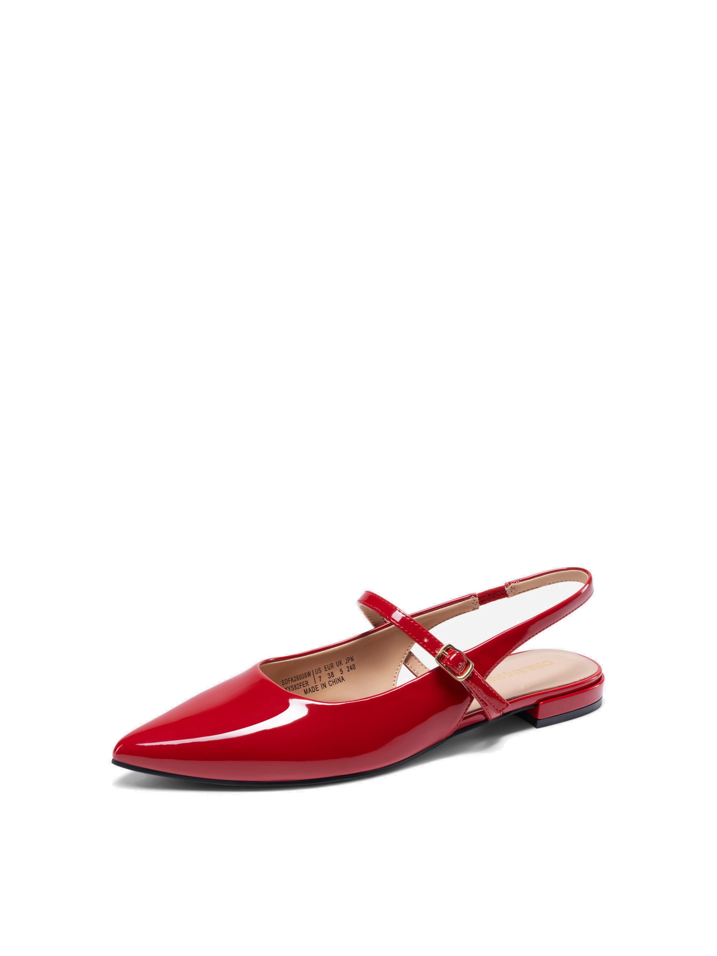 Dream Pairs Ballet Flats in Red: front