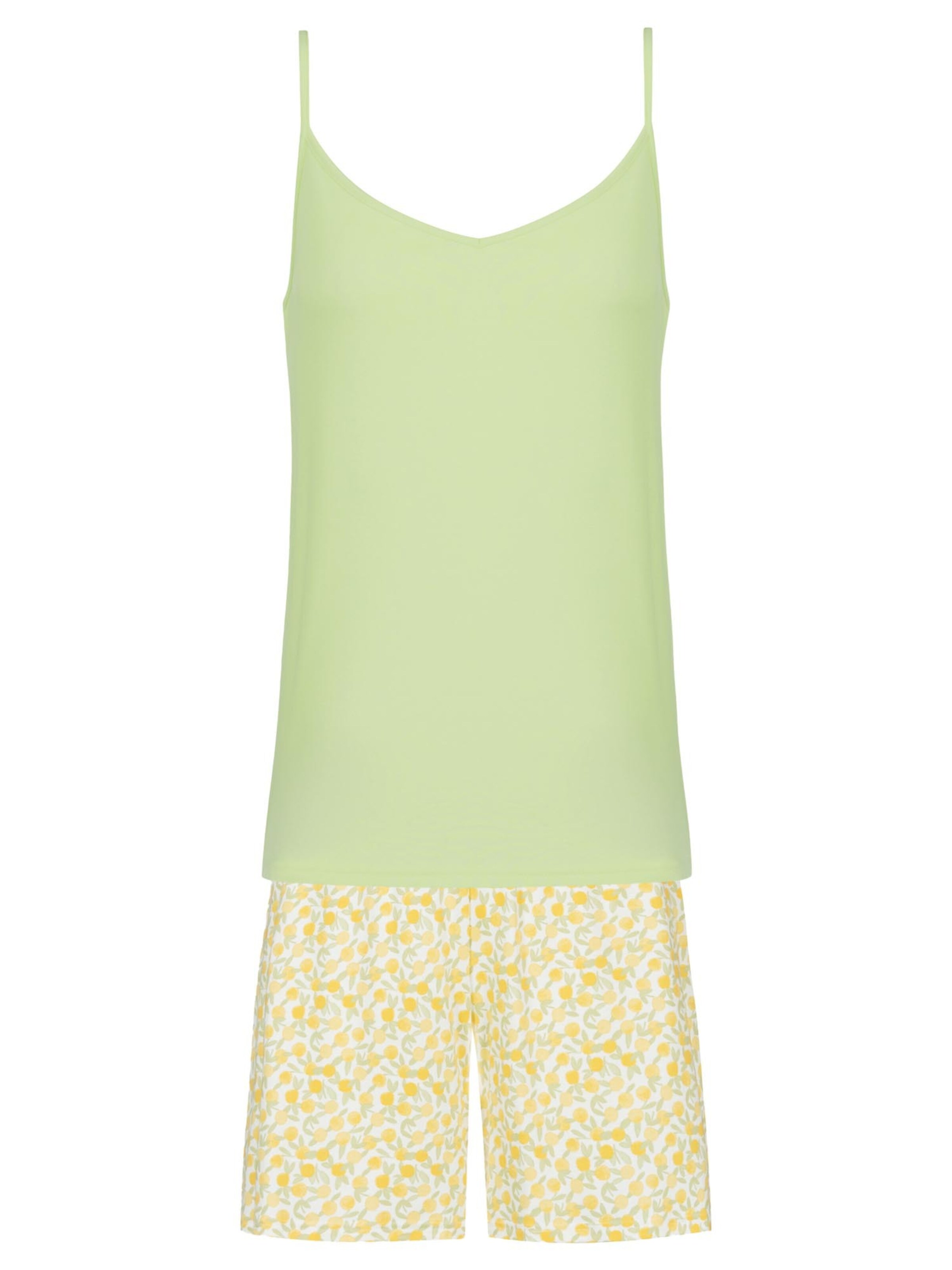 Mey Pajama 'Lemon Dots' in Green: front