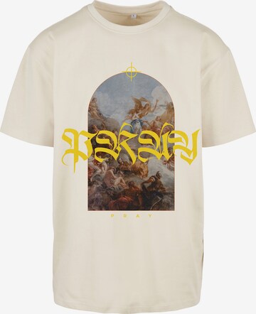 T-Shirt 'Pray' MT Upscale en beige : devant