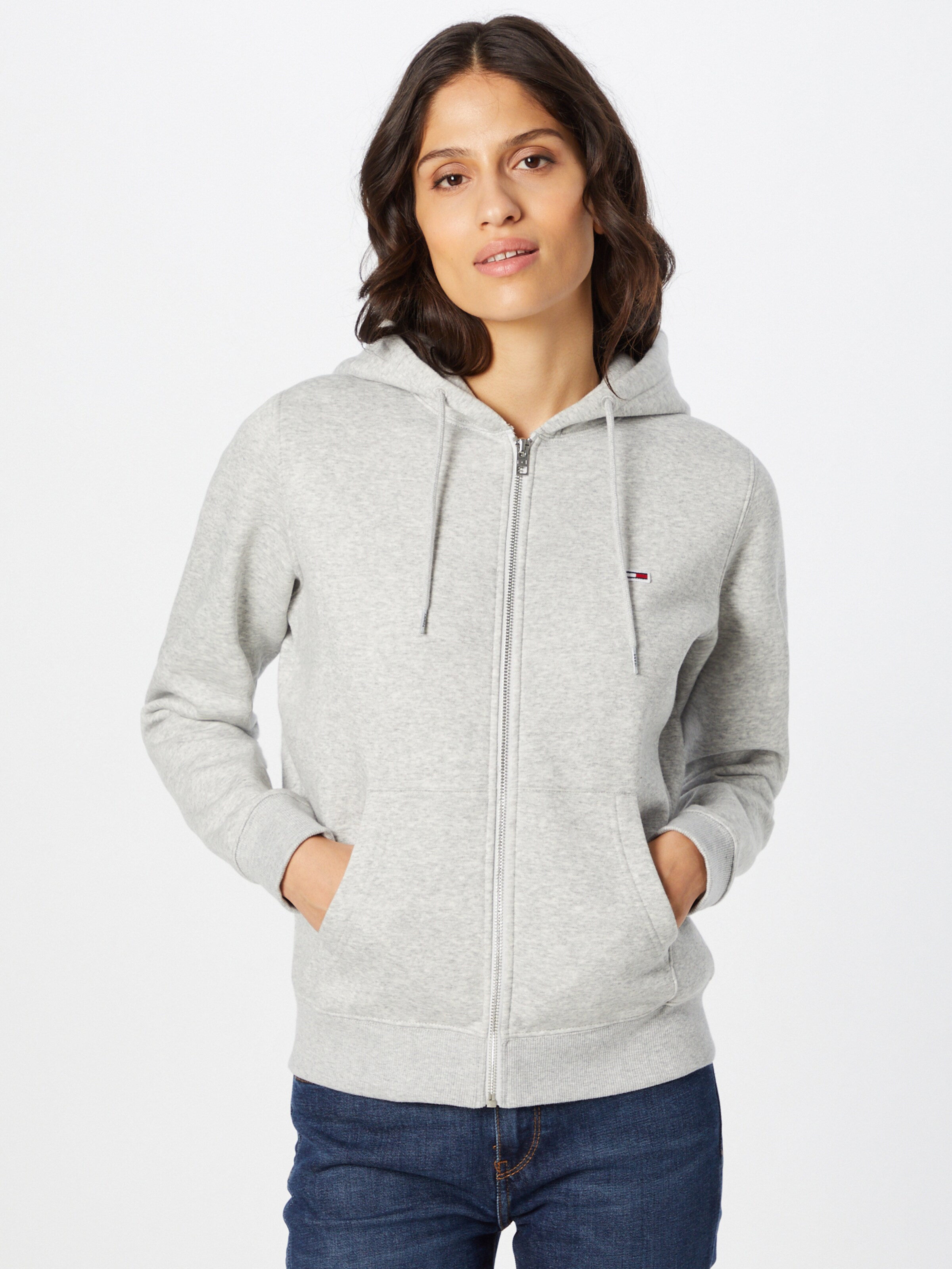 Frauen Sweat Tommy Jeans Sweatjacke in Graumeliert - CB20468 Frauen Sweat Tommy Jeans Sweatjacke in Graumeliert - CB20468