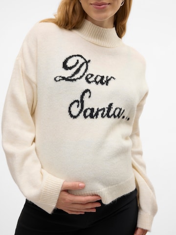 MAMALICIOUS Sweater 'MLDearsanta' in White
