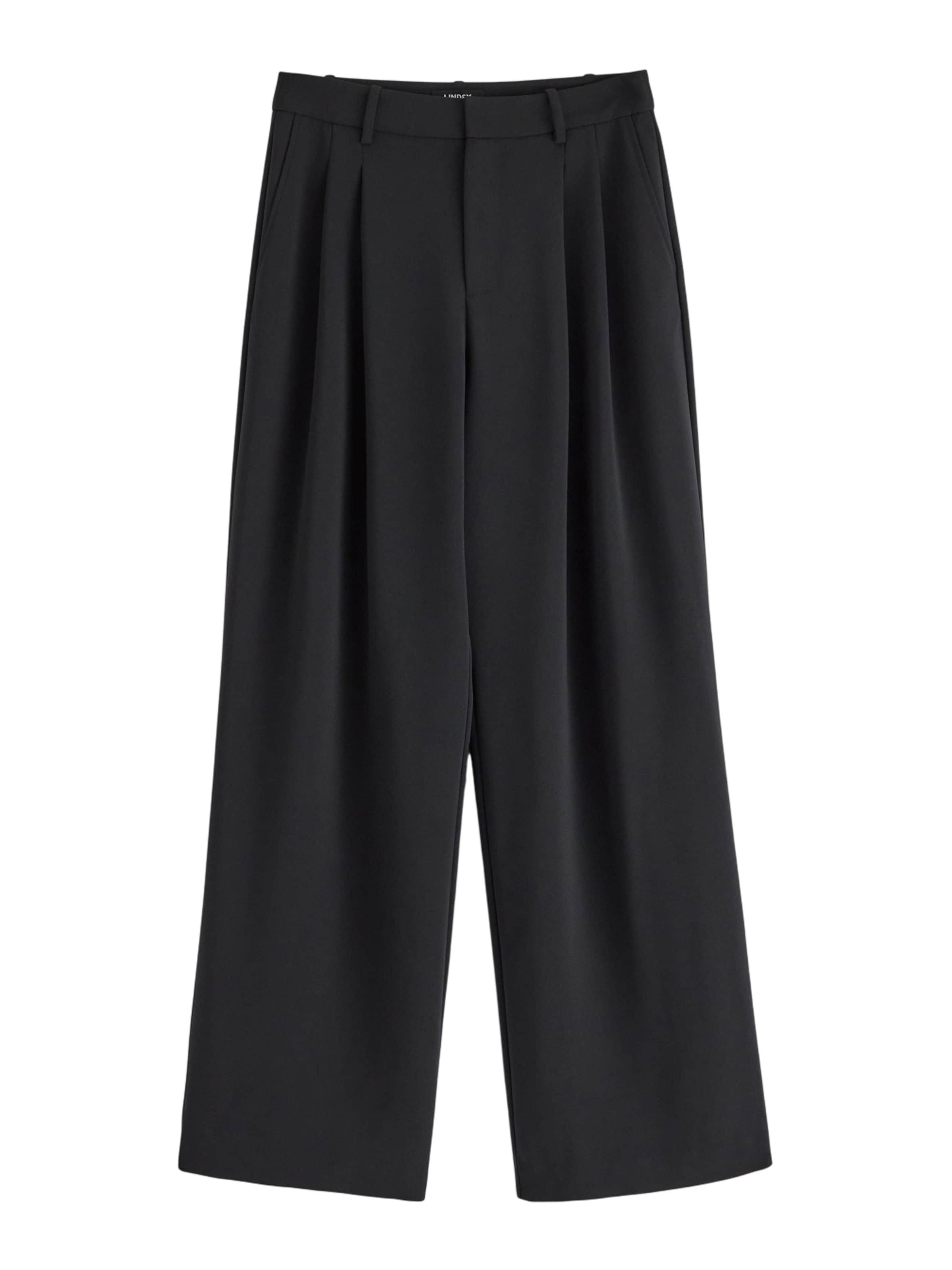 Lindex Loose fit Pleat-Front Pants 'Felicia' in Black: front