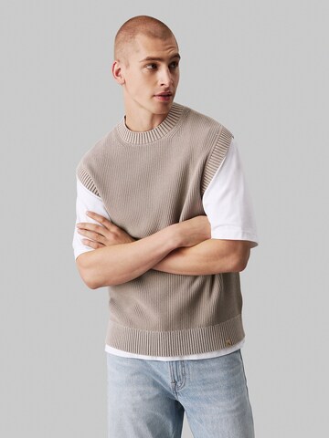 Débardeur Calvin Klein Jeans en beige : devant