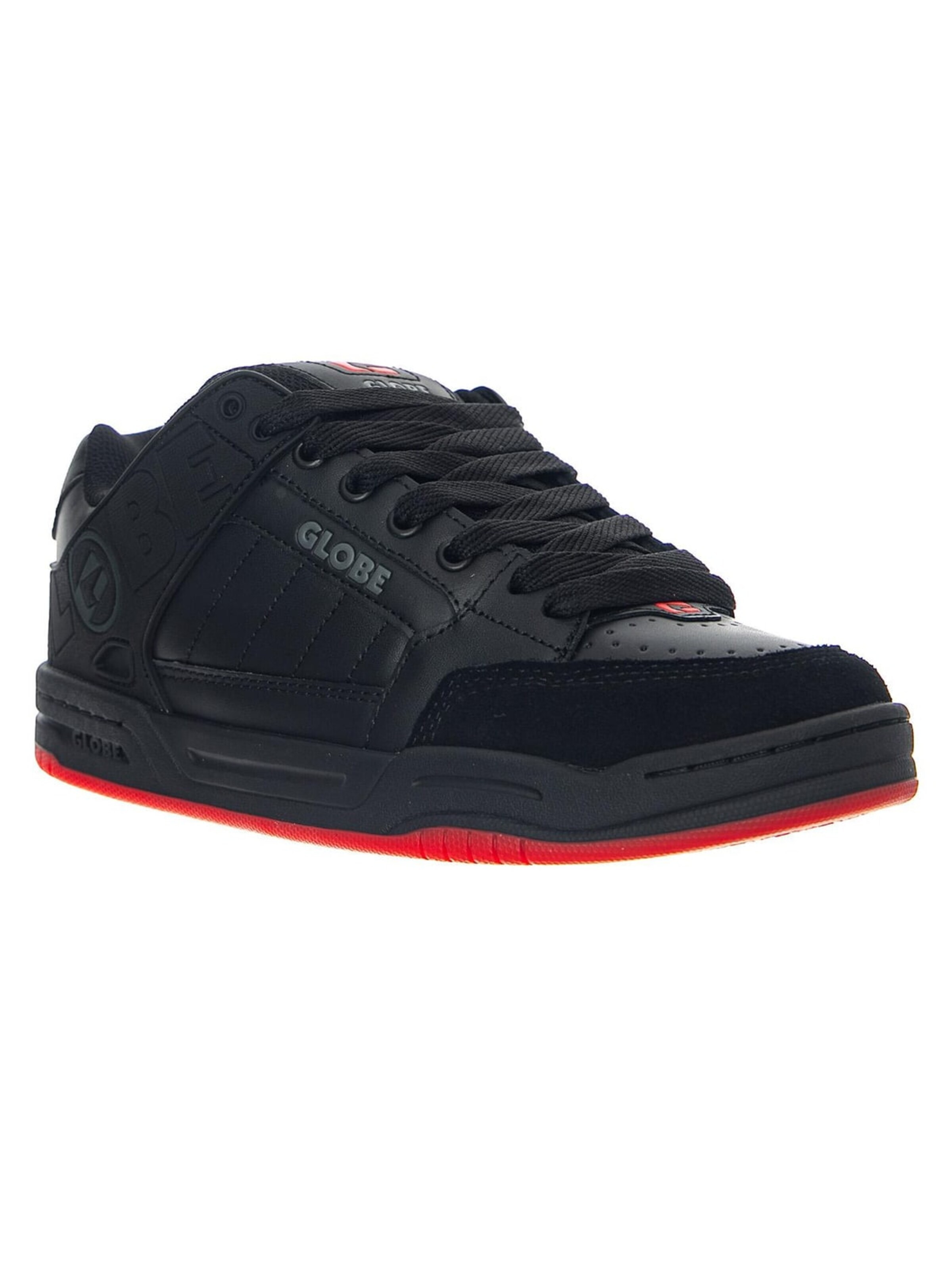 Chaussure de sport à lacets 'Tilt Black/Red/Charcoal' Globe en rouge