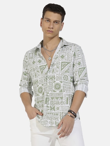 Regular fit Camicia 'Troy' di Campus Sutra in verde: frontale