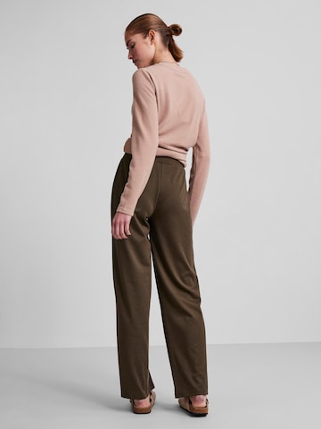 PIECES Wide leg Pants 'Otine' in Brown