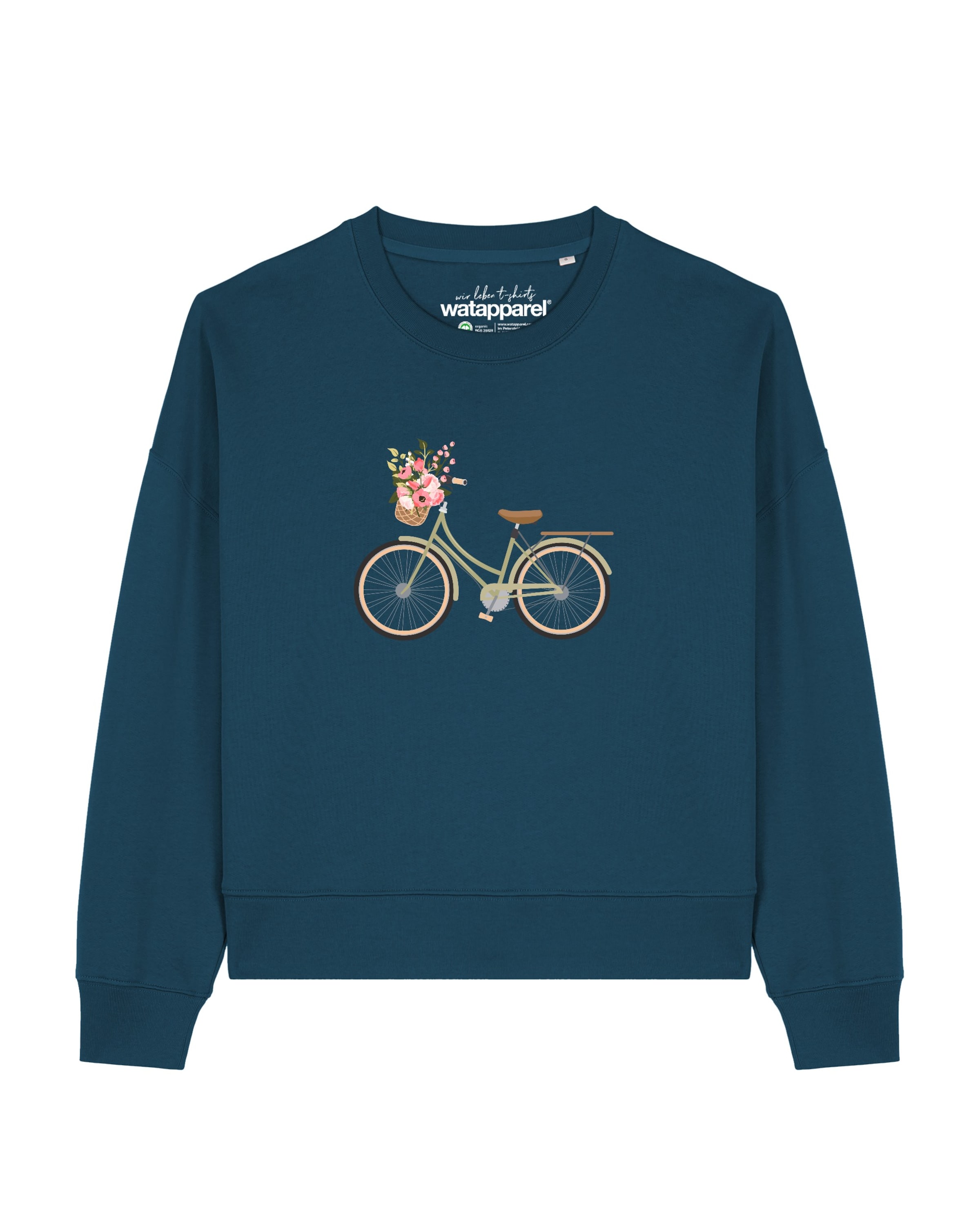Watapparel Sweatshirt 'Damenfahrrad ' in Groen: voorkant