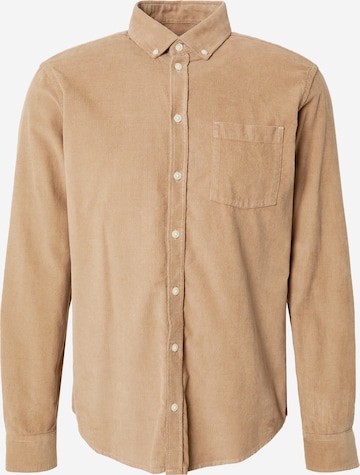 Casual Friday Button Up Shirt 'Anton' in Brown: front