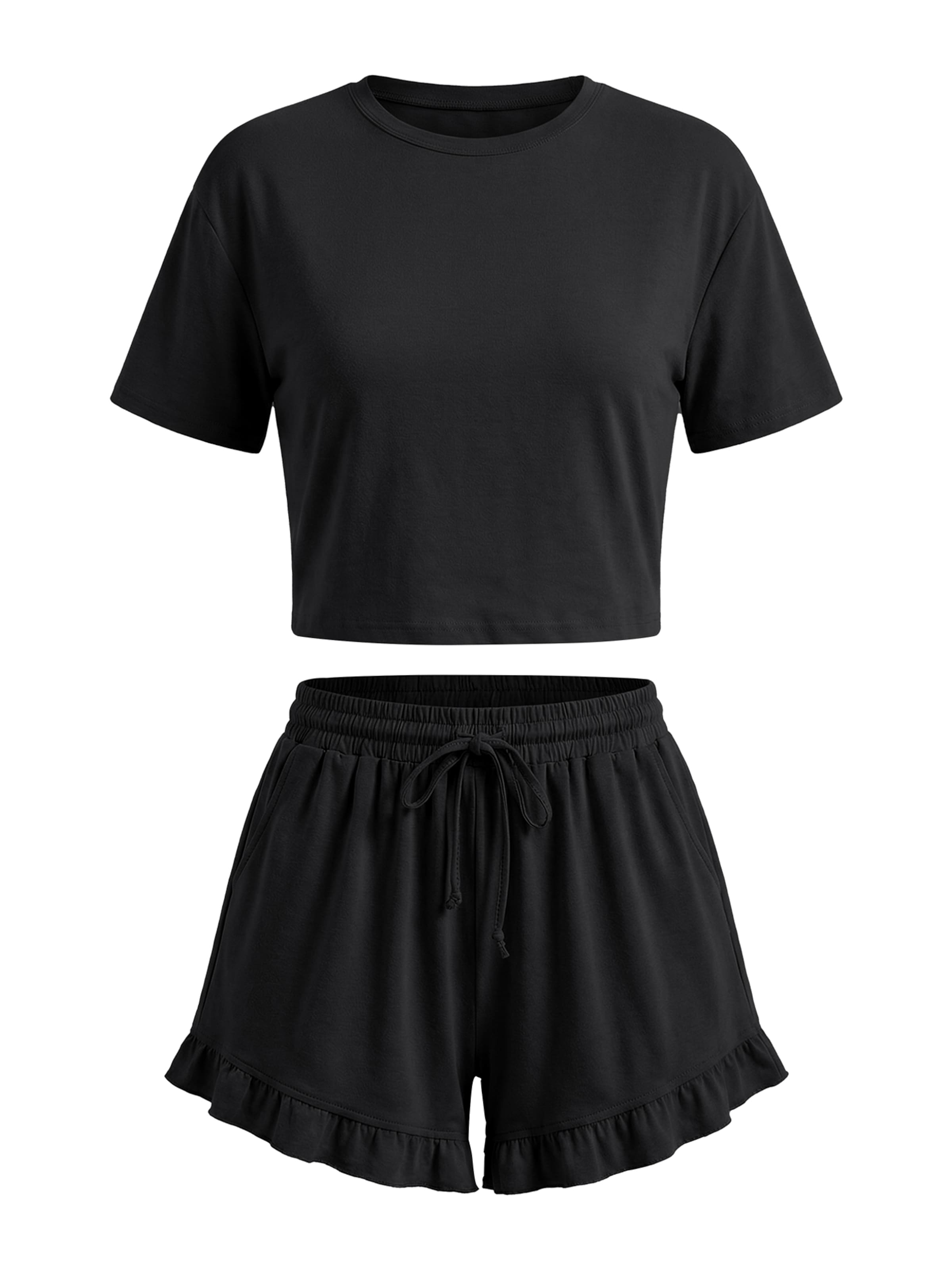 Pantaloni scurți de la Imily Bela pe negru: față