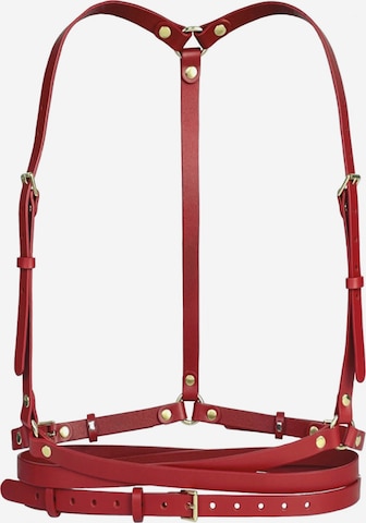 Haute Cuir Bælte 'Slim Double Belt Harness' i rød: forside
