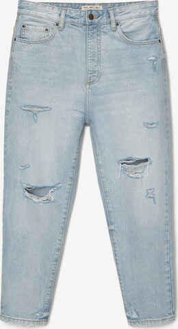 Pull&Bear Loosefit Jeans in Blauw: voorkant