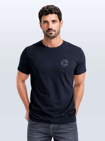 Neverless Shirt 'Berg Linie' in Blue: front