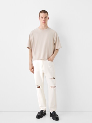 Bershka Loose fit Jeans in Beige