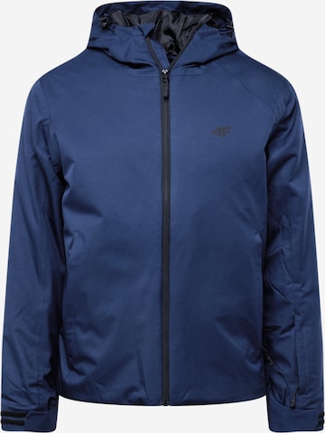 4F Outdoorová bunda – modrá: přední strana