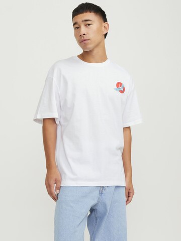 JACK & JONES T-shirt 'BRADLEY BEHIND' i vit: framsida