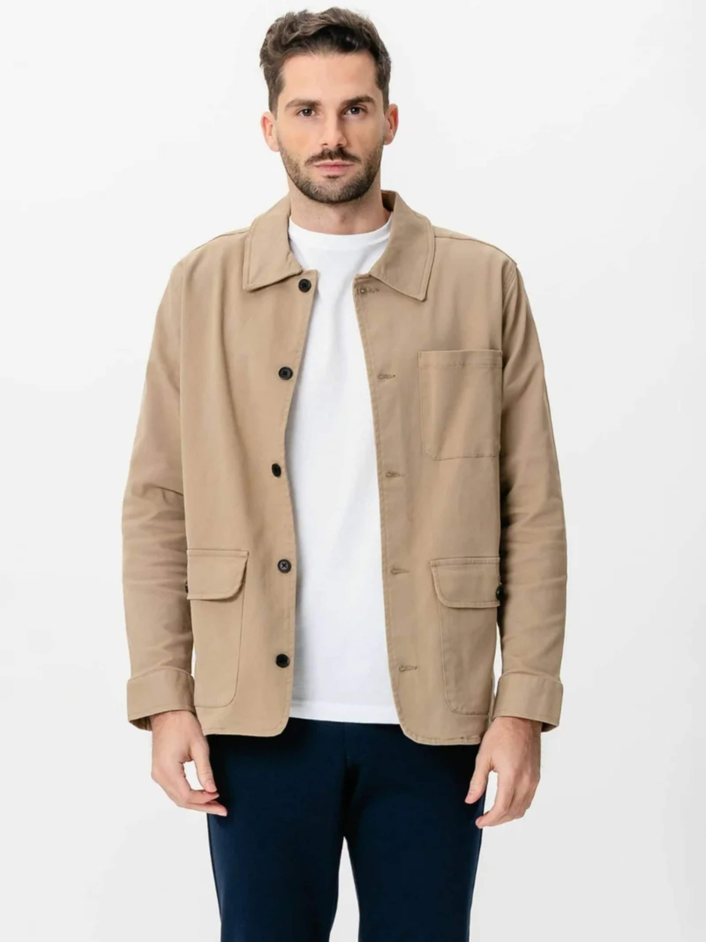 Veste mi-saison ' Twill Shirt ' TEESHOPPEN en beige : devant