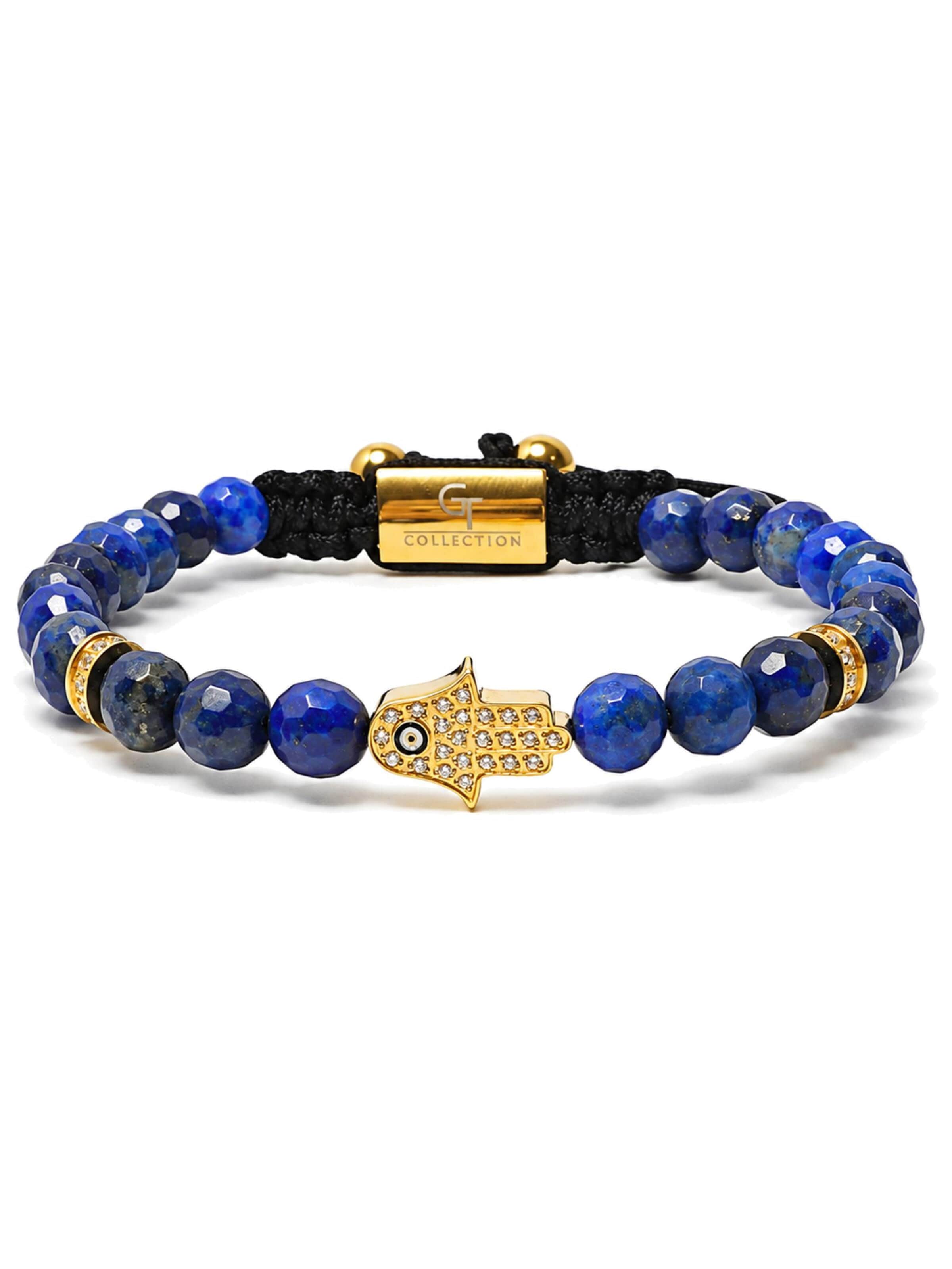 Bracelet 'Hamsa Hand' GT Collection en bleu : devant