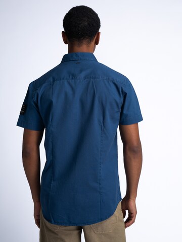 Petrol Industries Regular fit Button Up Shirt 'Wavify' in Blue
