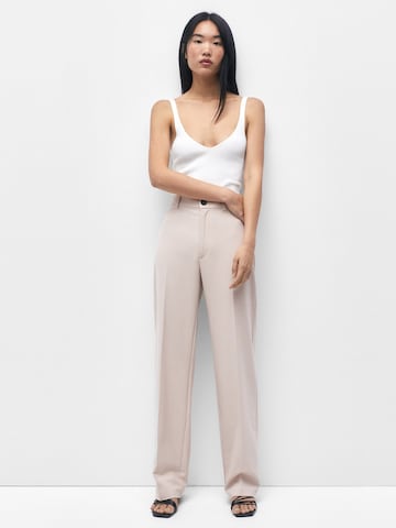 Wide Leg Pantalon à plis Pull&Bear en rose