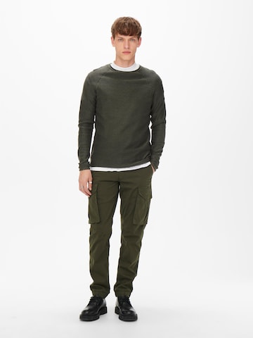 Only & Sons Regular Fit Pullover 'Dextor' in Grün