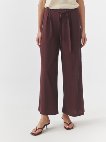 Wide Leg Pantalon 'Zami' TATUUM en marron : devant