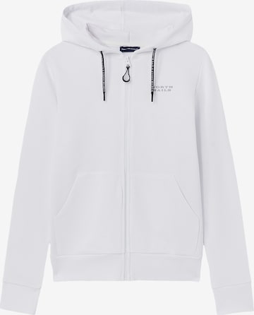 North Sails Athletic Zip-Up Hoodie in White: front