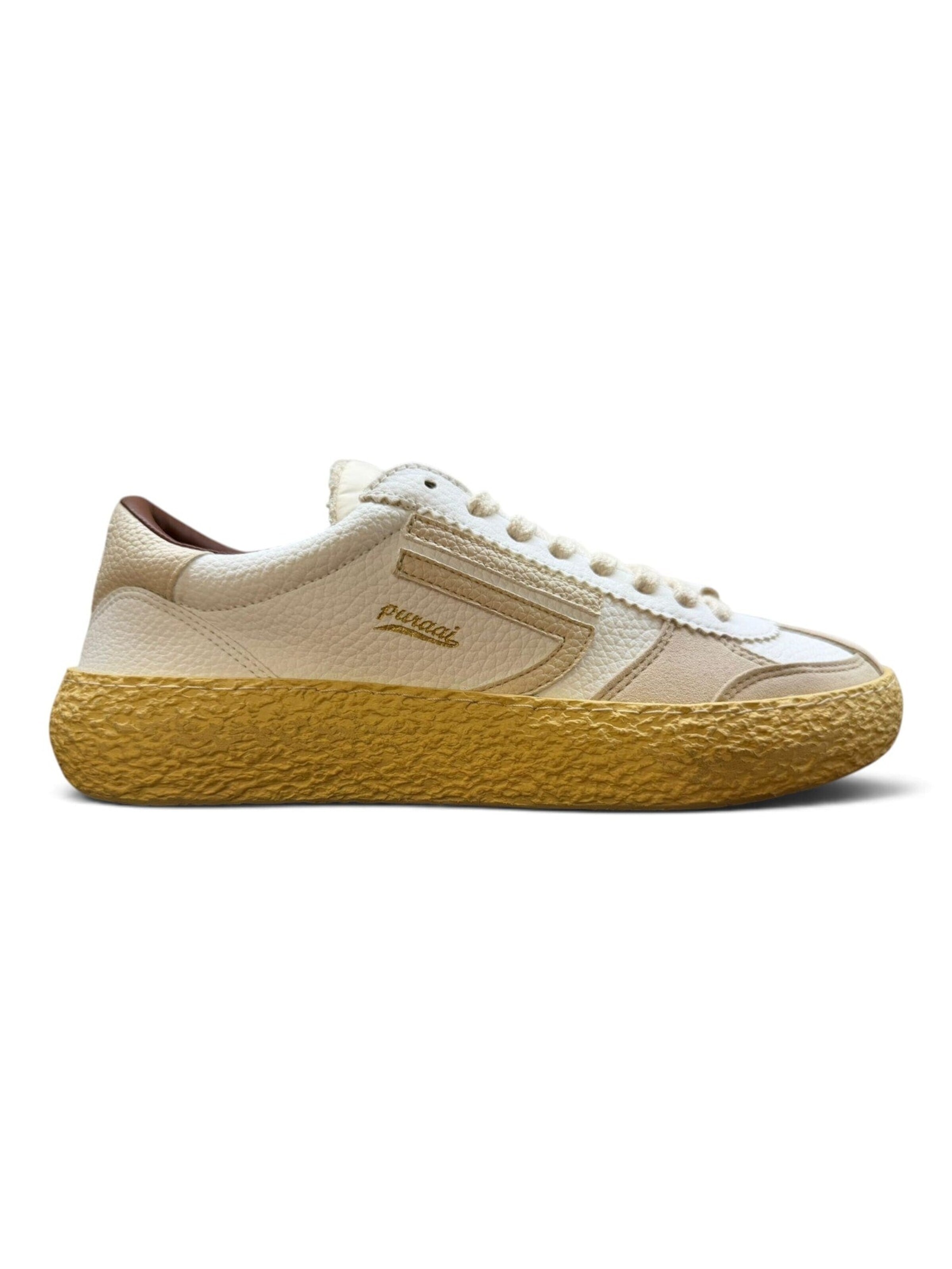 Baskets basses Puraai en beige : devant