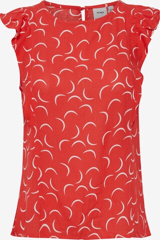 ICHI Blouse 'Marrakech' in Rood: voorkant