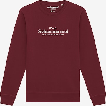 Watapparel Sweatshirt 'Schau ma moi dann seng mas scho' in Rot: Vorderseite