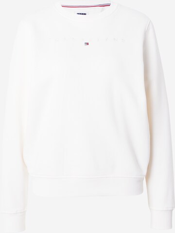 Tommy Jeans Sweatshirt in Wit: voorkant