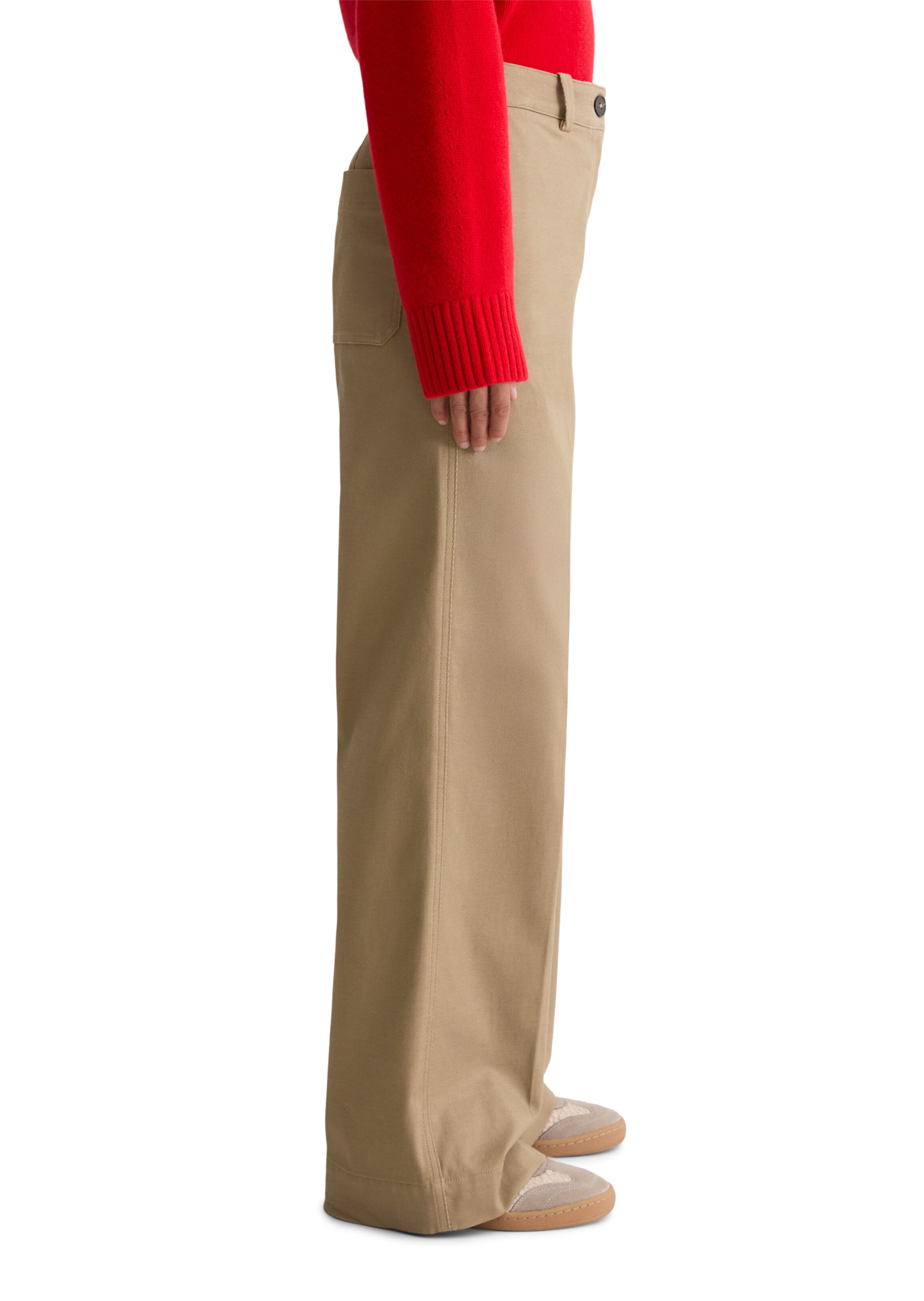 Marc O'Polo Wide leg Broek in Bruin