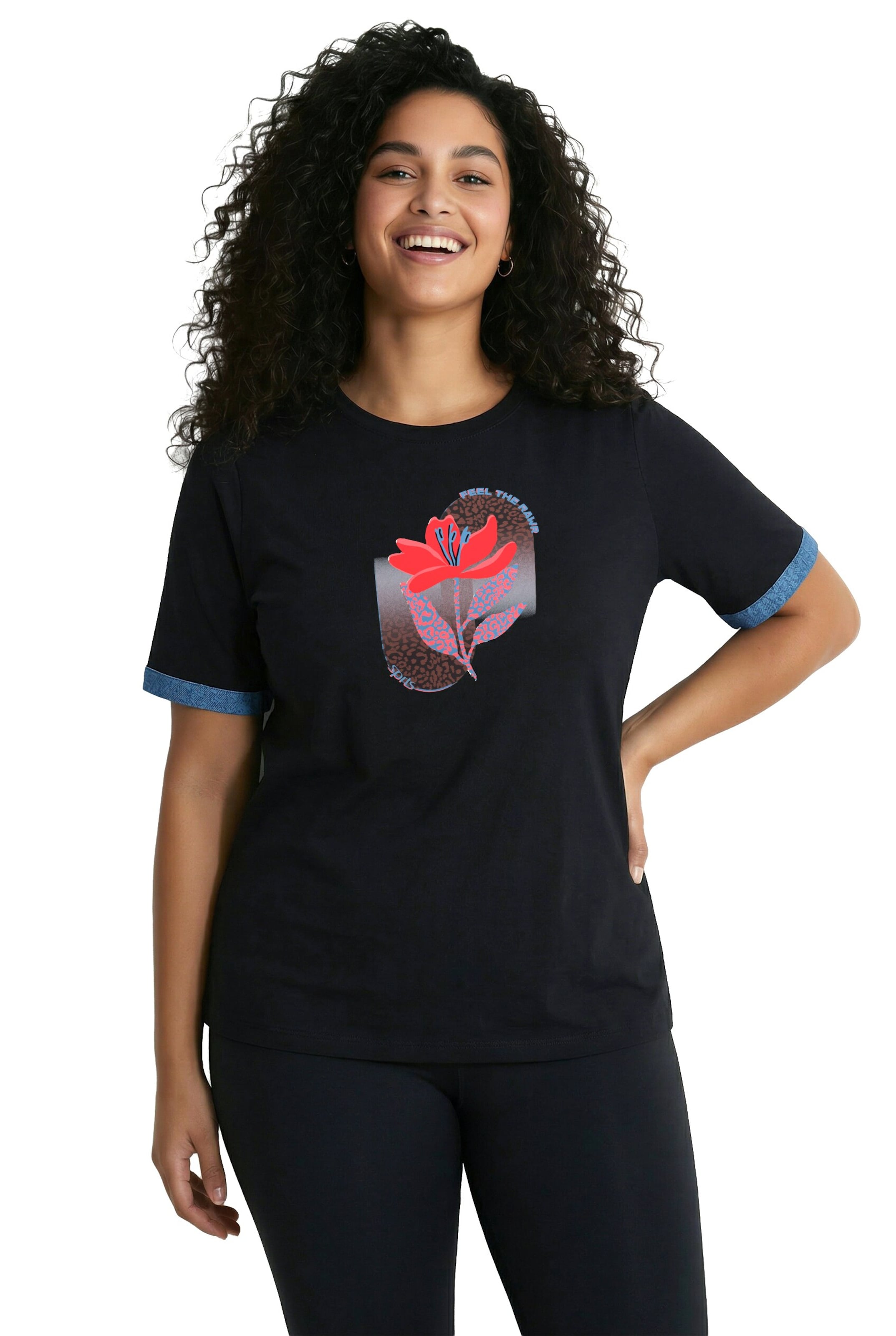 Ulla Popken Shirt in Schwarz: Vorderseite