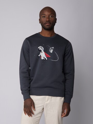 Watapparel Sweatshirt 'Superastronaut' in Grijs: voorkant