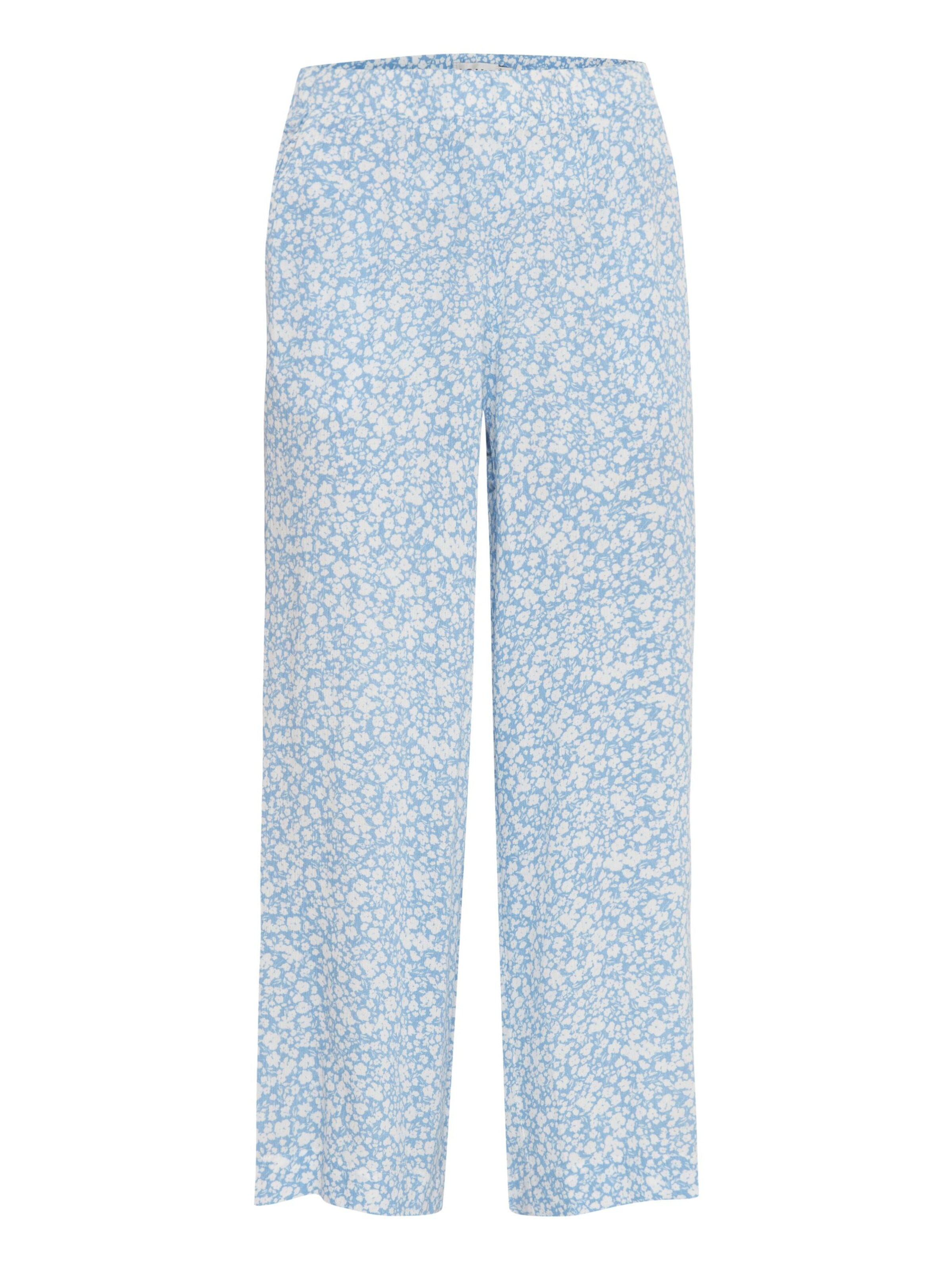 ICHI Wide leg Trousers 'IHMarrakech' in Blue: front