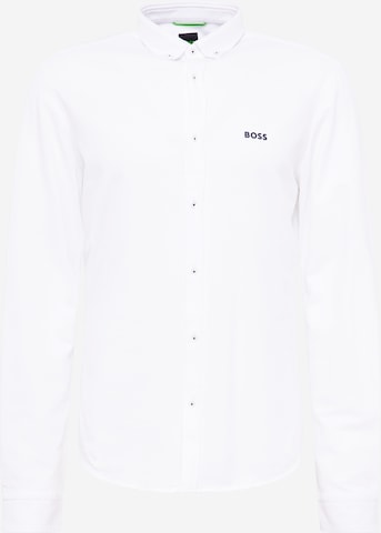 BOSS Green Button Up Shirt 'BIADO' in White: front