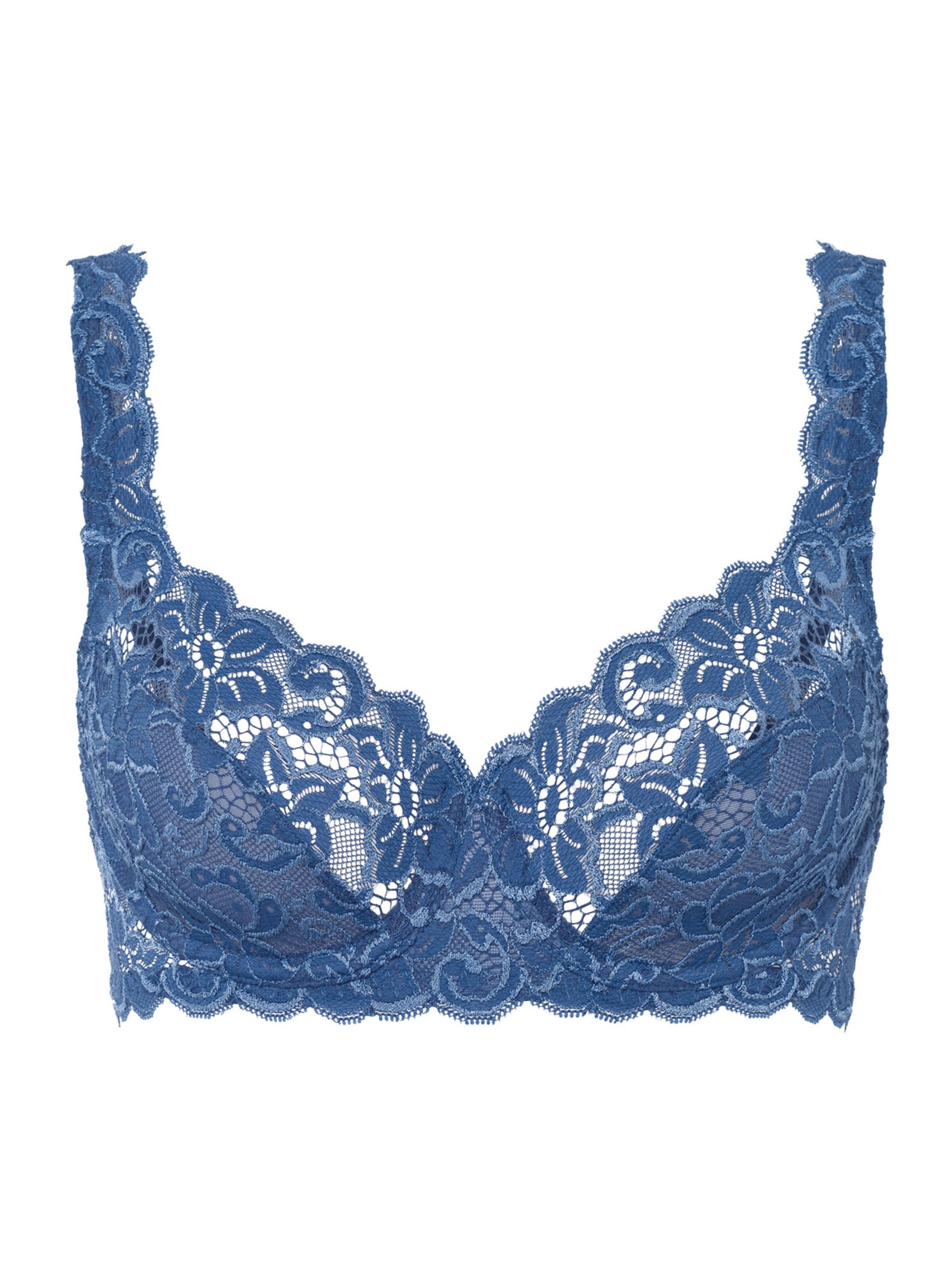 Hanro Bügel BH ' Moments ' in Blau: Vorderseite