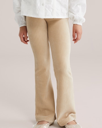 évasé Leggings WE Fashion en beige : devant