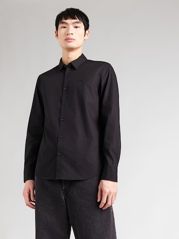 MUSTANG Slim Fit Hemd 'Canton' in Schwarz: Vorderseite