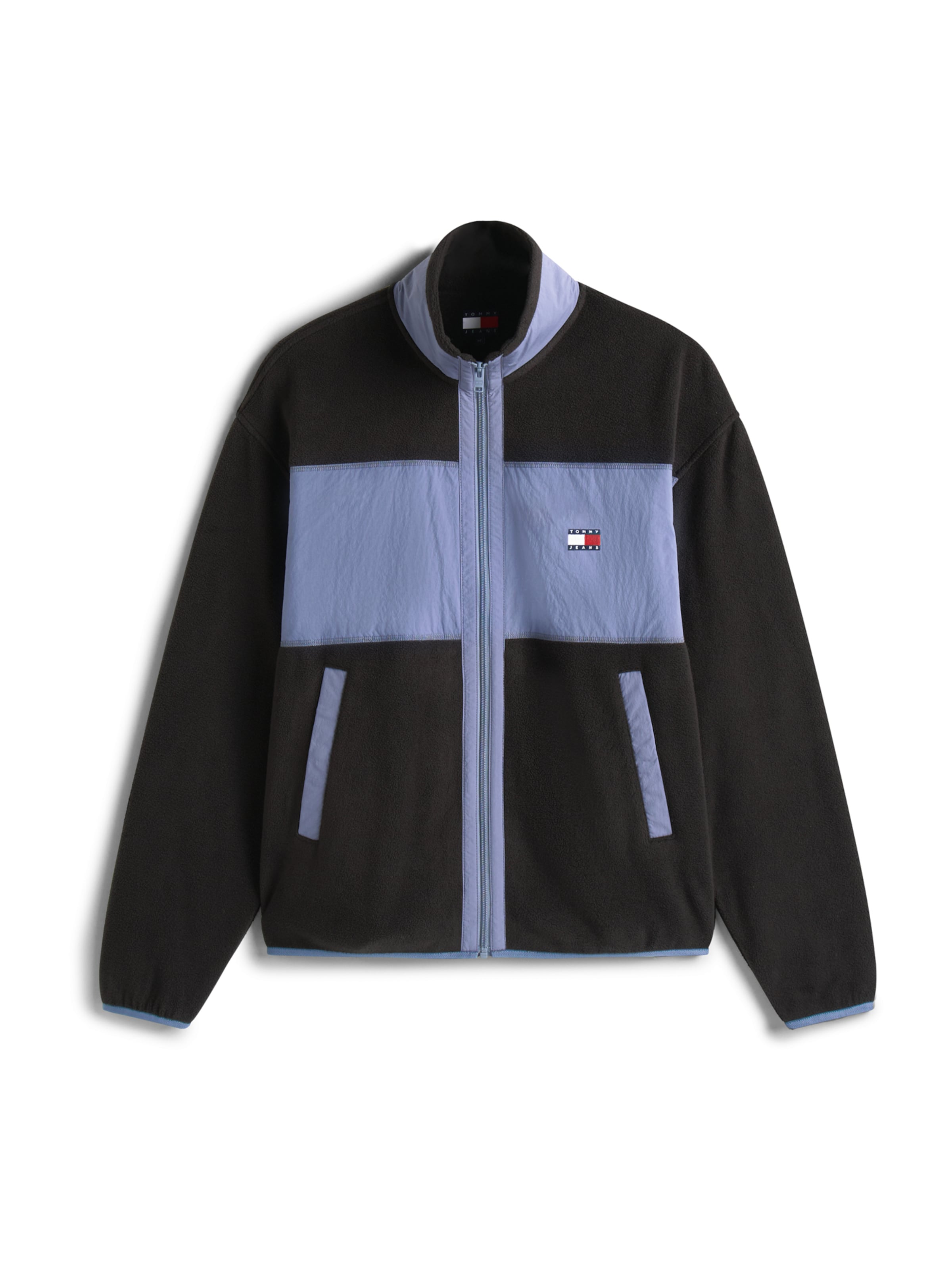 Tommy Jeans - Chaqueta polar en negro: frente