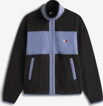 Tommy Jeans Fleece jas in Zwart: voorkant