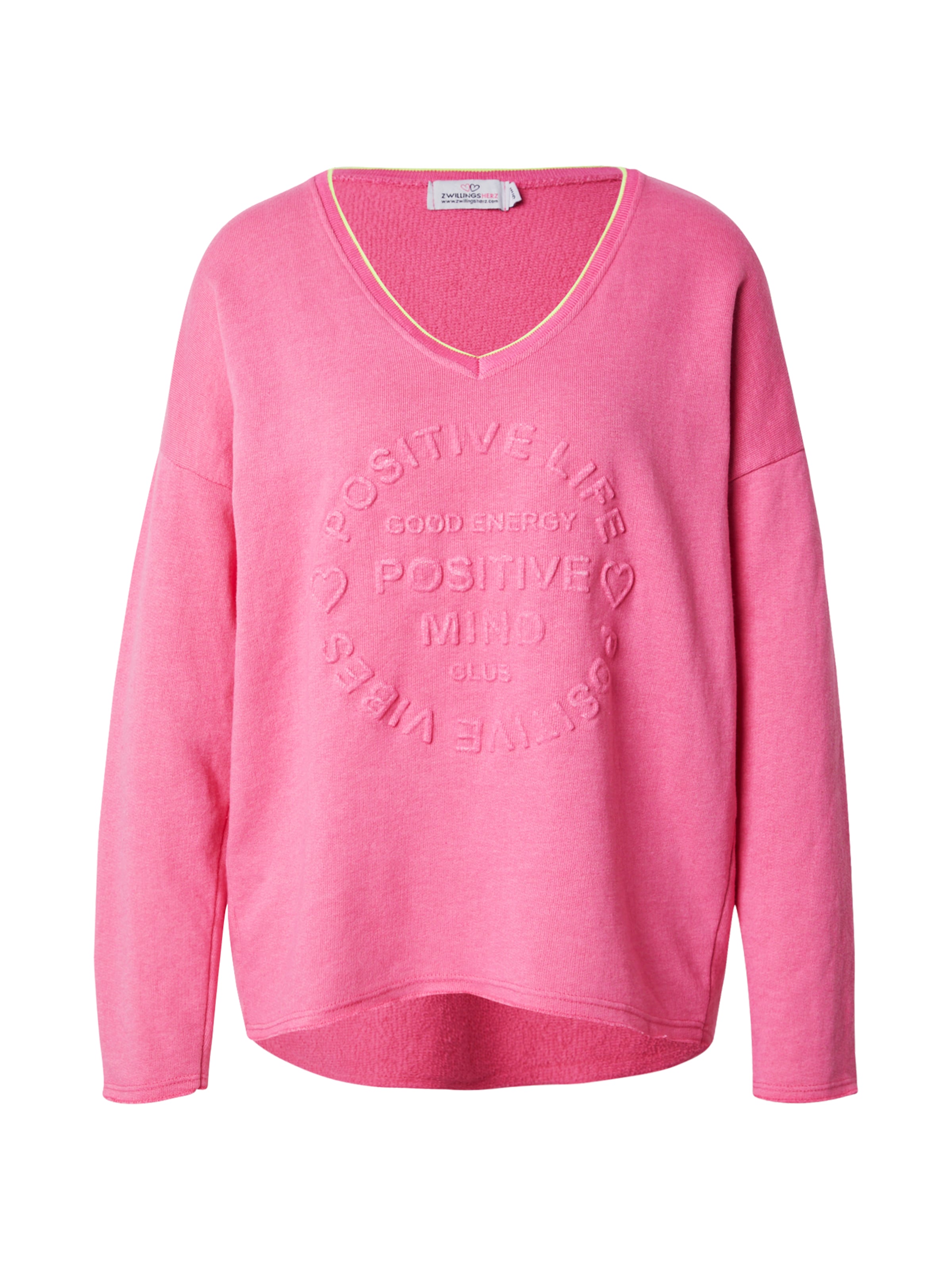 Zwillingsherz Bluzka sportowa &#x27;Positive Mind&#x27; w kolorze różowy: przód