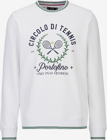 19V69 ITALIA Sweatshirt 'Nico Tennis 2' in Wit: voorkant