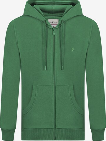 DENIM CULTURE Zip-Up Hoodie 'PEDRO' in Green: front