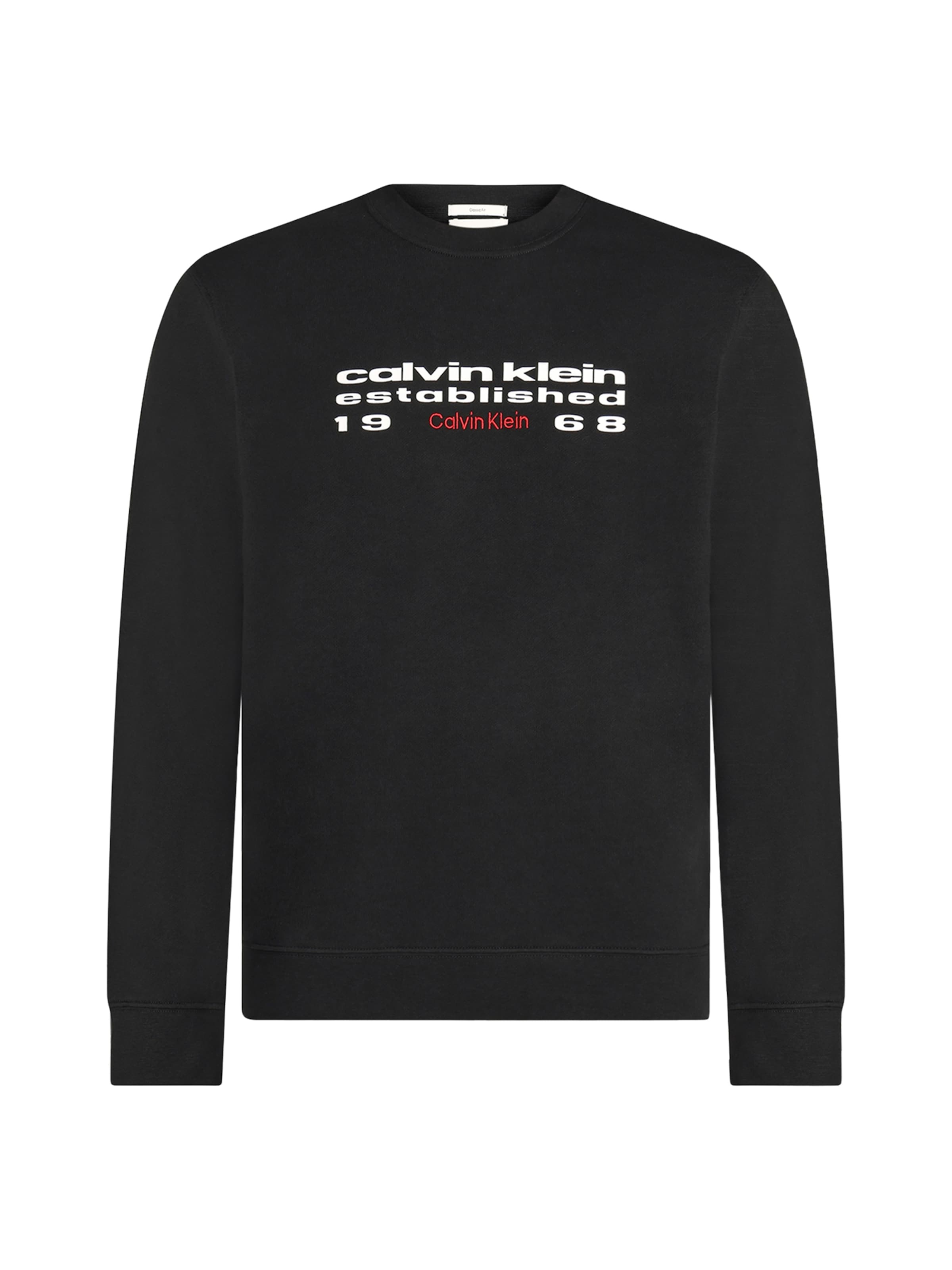 Calvin Klein Jeans Sweatshirt in Zwart: voorkant